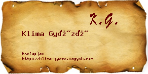Klima Győző névjegykártya